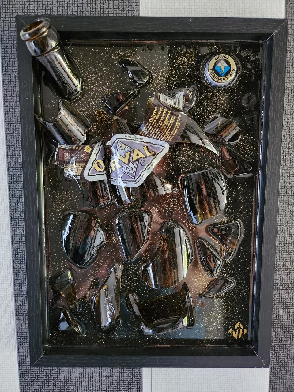 Cadre Bouteille cassée Orval Epoxy